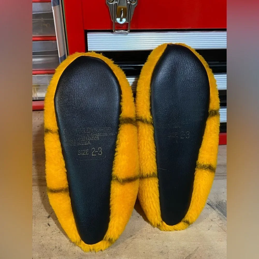 Vintage Garfield Plush House Shoes Slippers 1980s Youth Size 2-3 Cartoon Cat